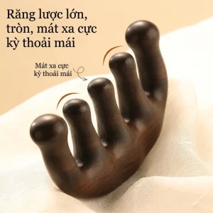 Lược Massage Kinh Lạc Gỗ Đàn Hương Xanh Nam Mỹ 5 Răng