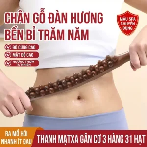 Gậy Massage Gỗ Đàn Hương 3 Hàng 31 Bi
