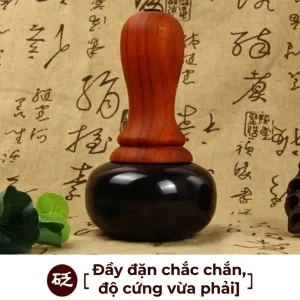 Máy Massage Đá Nóng Điện Đá Biếm Tự Nhiên Cao Cấp – Tay Cầm Kiểu Con Dấu (Chày Xoáy), Bảo Hành 12 Tháng