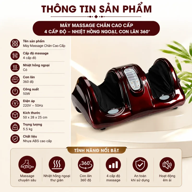 Máy Massage Chân Cao Cấp 4 Cấp Độ
