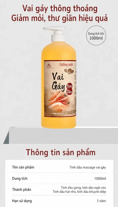 Tinh Dầu Chuyên Sâu Vai Gáy 1000ml Cao Cấp