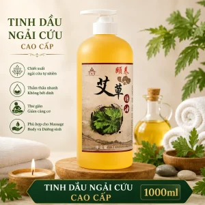 Tinh Dầu Ngải Cứu Trị Liệu Cao Cấp 1000ml – Làm Ấm Cơ Thể, Thư Giãn Cơ Bắp, Hỗ Trợ Massage Dưỡng Sinh