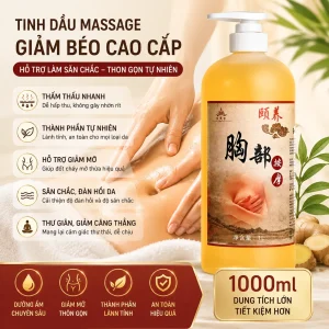 Tinh Dầu Chăm Sóc Ngực Cao Cấp 1000ml – Hỗ Trợ Massage Săn Chắc, Dưỡng Ẩm Và Chăm Sóc Vùng Ngực
