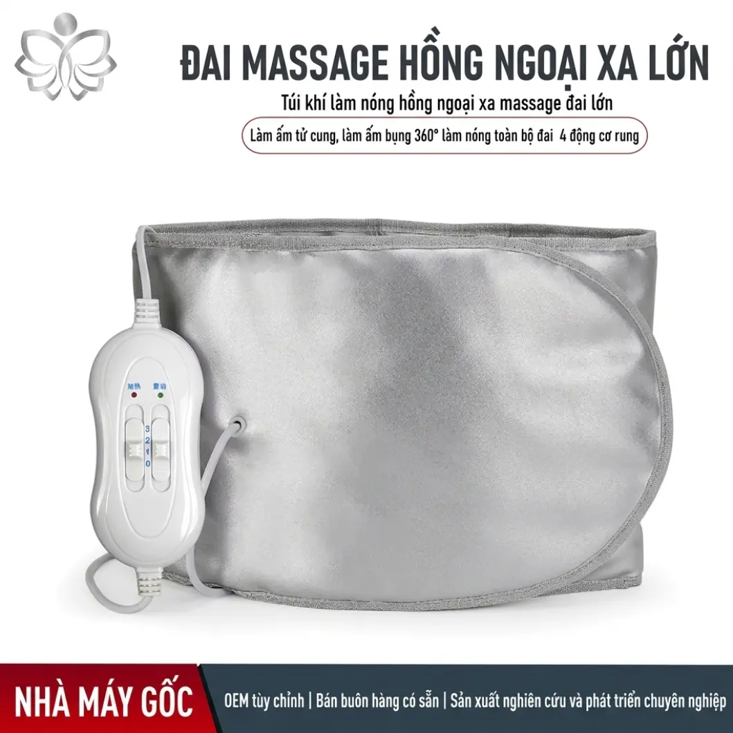2 Đai Nóng Rung Giảm Béo Bụng Thon Gọn 3 Cấp Độ – Massage Nhiệt Hồng Ngoại 360° | Bảo Hành 12 Tháng
