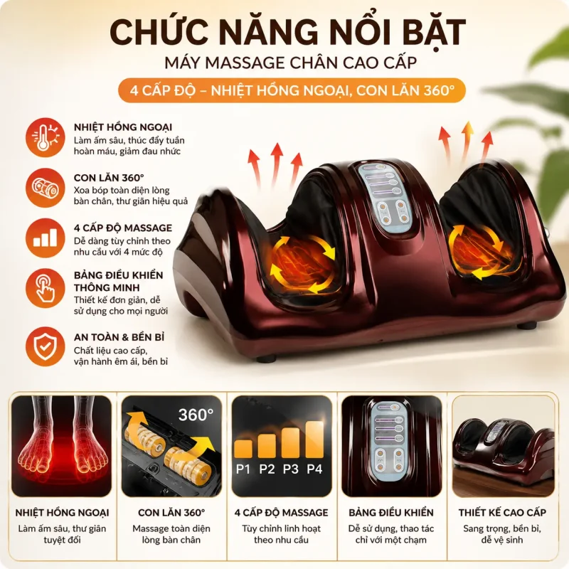 Máy Massage Chân Cao Cấp 4 Cấp Độ