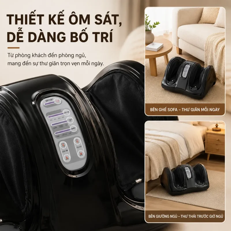 Máy Massage Chân Foot Massager | Máy Matxa Chân Thư Giãn Kèm Điều Khiển Tiện Lợi, Dễ Dùng