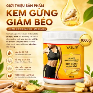 Kem Gừng Giảm Béo Massage Cao Cấp 1000g – Hỗ Trợ Massage Săn Chắc Cơ Thể, Thư Giãn Cơ Bắp