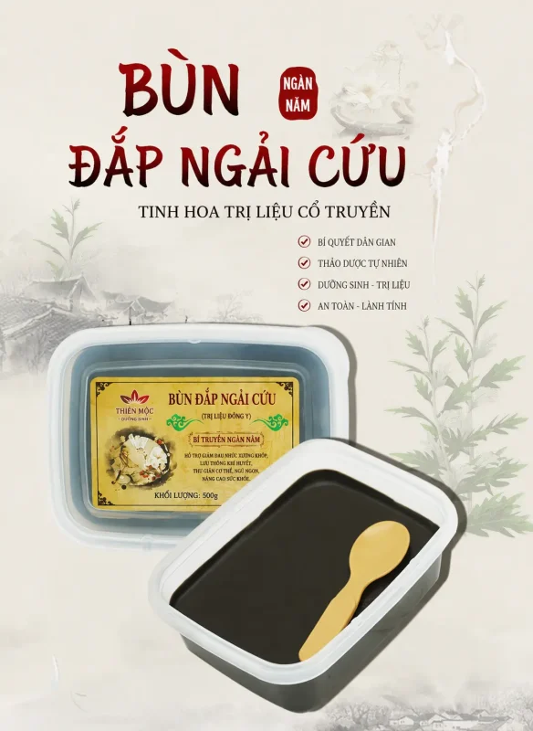 Bùn Đắp Ngải Cứu Trị Liệu 1000g – Bùn Thảo Dược Hỗ Trợ Làm Ấm Cơ Thể, Massage Dưỡng Sinh Chuẩn Spa