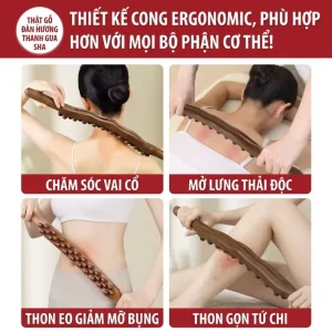 Gậy Massage Gỗ Đàn Hương 3 Hàng 31 Bi