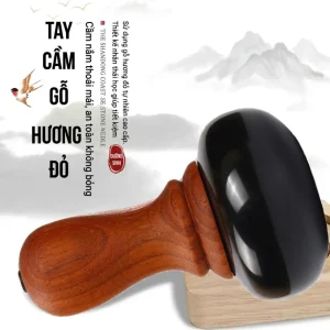 Máy Massage Đá Nóng Điện Đá Biếm Tự Nhiên Cao Cấp – Tay Cầm Kiểu Con Dấu (Chày Xoáy), Bảo Hành 12 Tháng