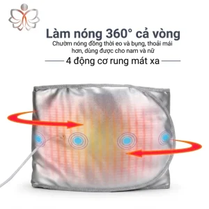 Đai Nóng Rung Giảm Béo Bụng Thon Gọn 3 Cấp Độ – Massage Nhiệt Hồng Ngoại 360° | Bảo Hành 12 Tháng