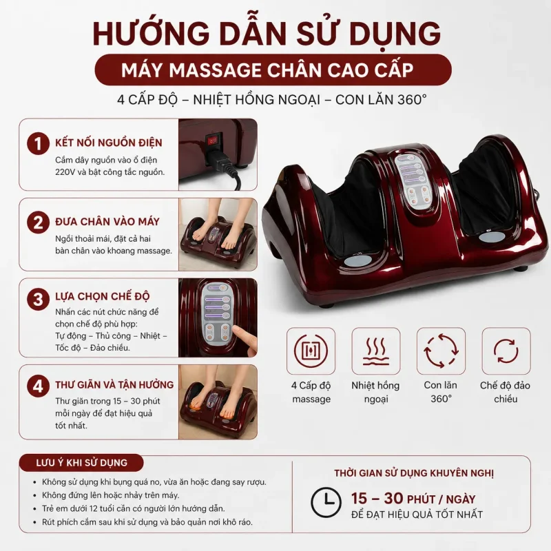 Máy Massage Chân Cao Cấp 4 Cấp Độ