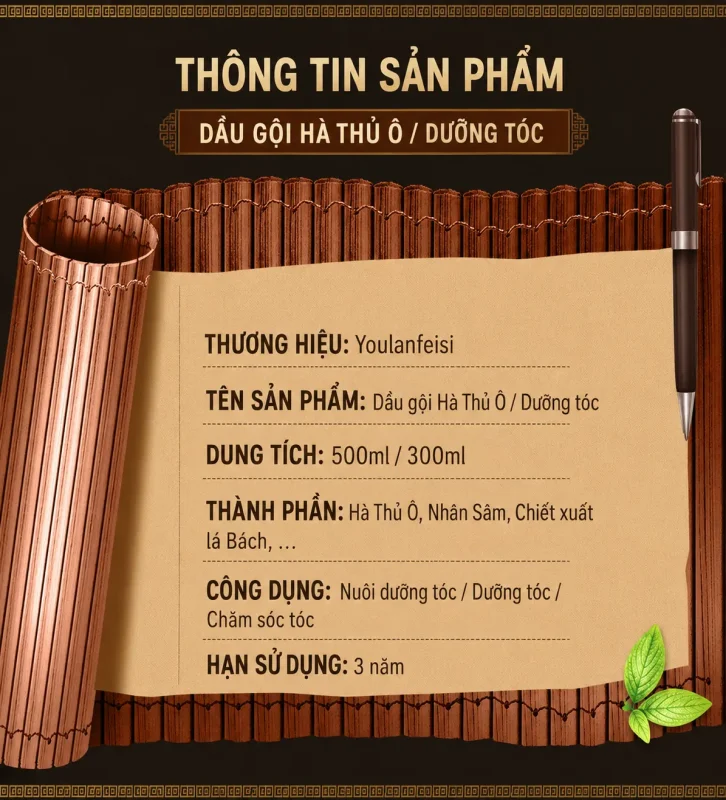 Dầu Gội Xả Hà Thủ Ô Linh Chi 500ml