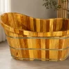 Bồn Tắm Gỗ PơMu Oval Dáng Thuyền