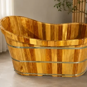 Bồn Tắm Gỗ PơMu Oval Dáng Thuyền