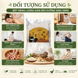 Bột Năng Lượng Giảm Béo Dưỡng Sinh 1000g | Bột Đắp Thảo Dược Body Trị Liệu Dùng Trong Spa Đông Y