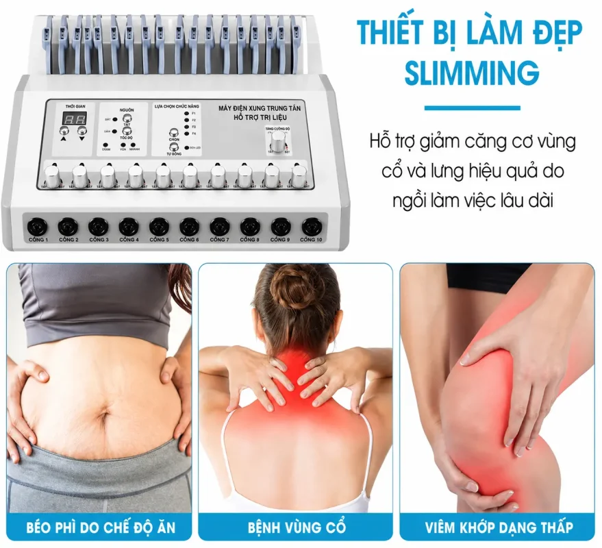 MÁY ĐIỆN XUNG TRUNG TẦN 10 CỔNG CHÍNH HÃNG LOẠI 1