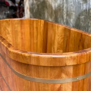 Bồn Tắm Oval Gỗ PơMu