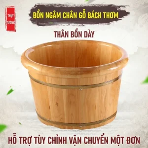 Chậu Ngâm Chân Gỗ Bách Xanh Cao Cấp – Thùng Ngâm Chân Gỗ Tự Nhiên Giữ Nhiệt Tốt Cho Spa & Gia Đình