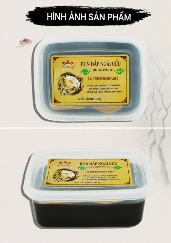 Bùn Đắp Ngải Cứu Trị Liệu 1000g – Bùn Thảo Dược Hỗ Trợ Làm Ấm Cơ Thể, Massage Dưỡng Sinh Chuẩn Spa