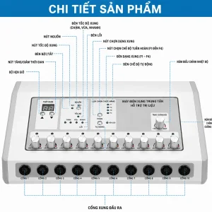 MÁY ĐIỆN XUNG TRUNG TẦN 10 CỔNG CHÍNH HÃNG LOẠI 1