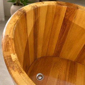 Bồn Tắm Gỗ PơMu Oval Dáng Thuyền