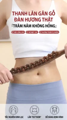Gậy Massage Gỗ Đàn Hương 3 Hàng 31 Bi