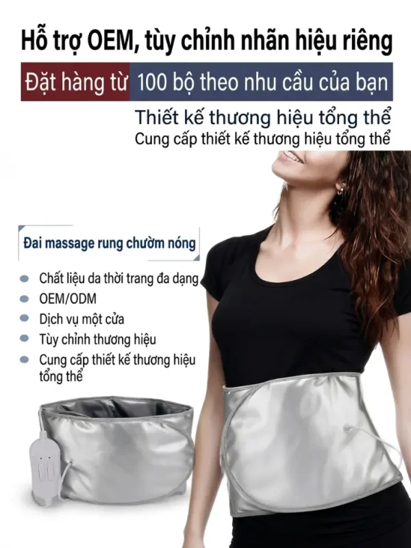 Đai Nóng Rung Giảm Béo Bụng Thon Gọn 3 Cấp Độ – Massage Nhiệt Hồng Ngoại, Bảo Hành 12 Tháng