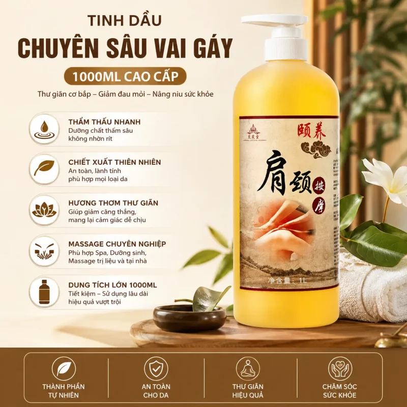 Tinh Dầu Chuyên Sâu Vai Gáy 1000ml Cao Cấp