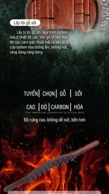 Gậy Massage Gỗ Đàn Hương 2 Hàng 20 Bi