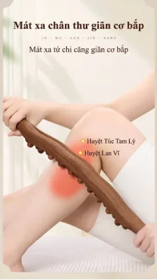 Gậy Massage Gỗ Đàn Hương 3 Hàng 31 Bi