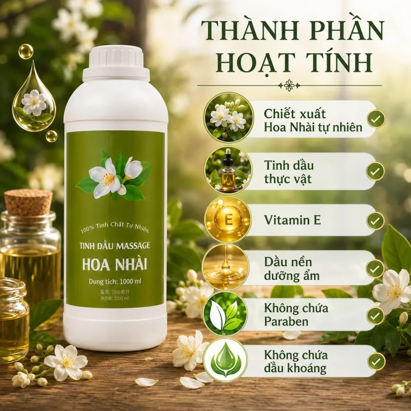 Tinh Dầu Massage Hương Hoa Nhài Cao Cấp 1000ml