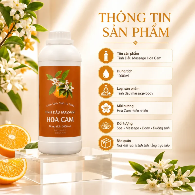Tinh Dầu Massage Hương Hoa Cam Cao Cấp 1000ml