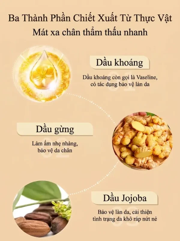 Kem Massage Chân Cao Cấp – Kem Dưỡng Massage Chân Chuyên Dụng Hỗ Trợ Chăm Sóc Bàn Chân & Đầu Gối