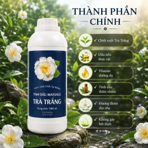 Tinh Dầu Massage Hương Hoa Trà Trắng Cao Cấp 1000ml – Dầu Massage Body Thư Giãn, Dưỡng Ẩm Da Cho Spa
