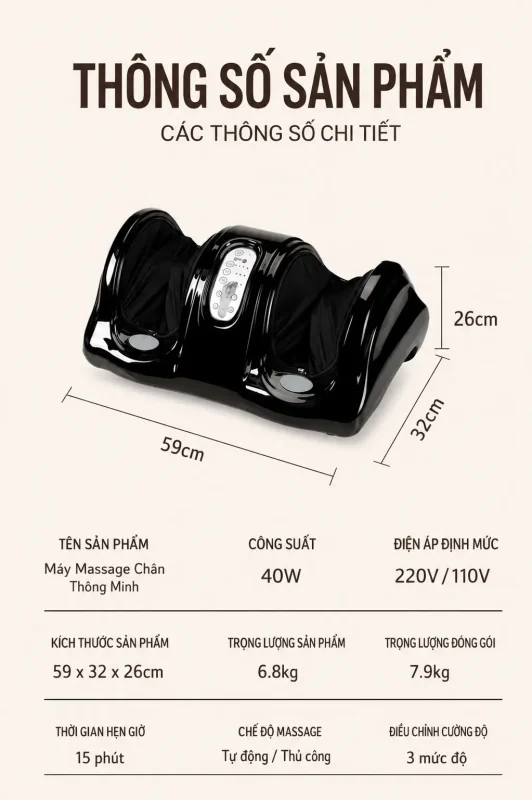 Máy Massage Chân Cao Cấp 4 Cấp Độ
