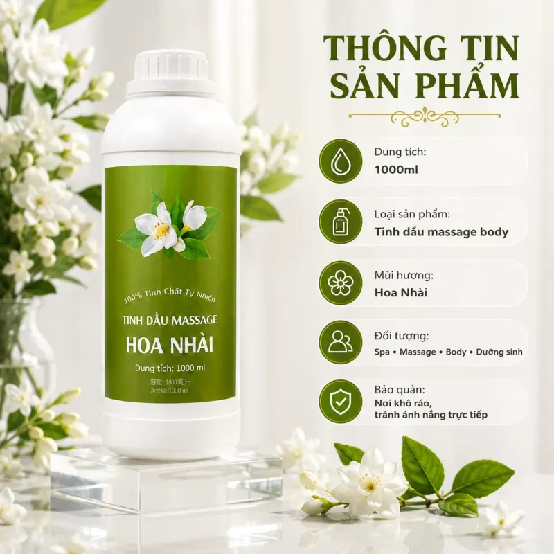 Tinh Dầu Massage Hương Hoa Nhài Cao Cấp 1000ml