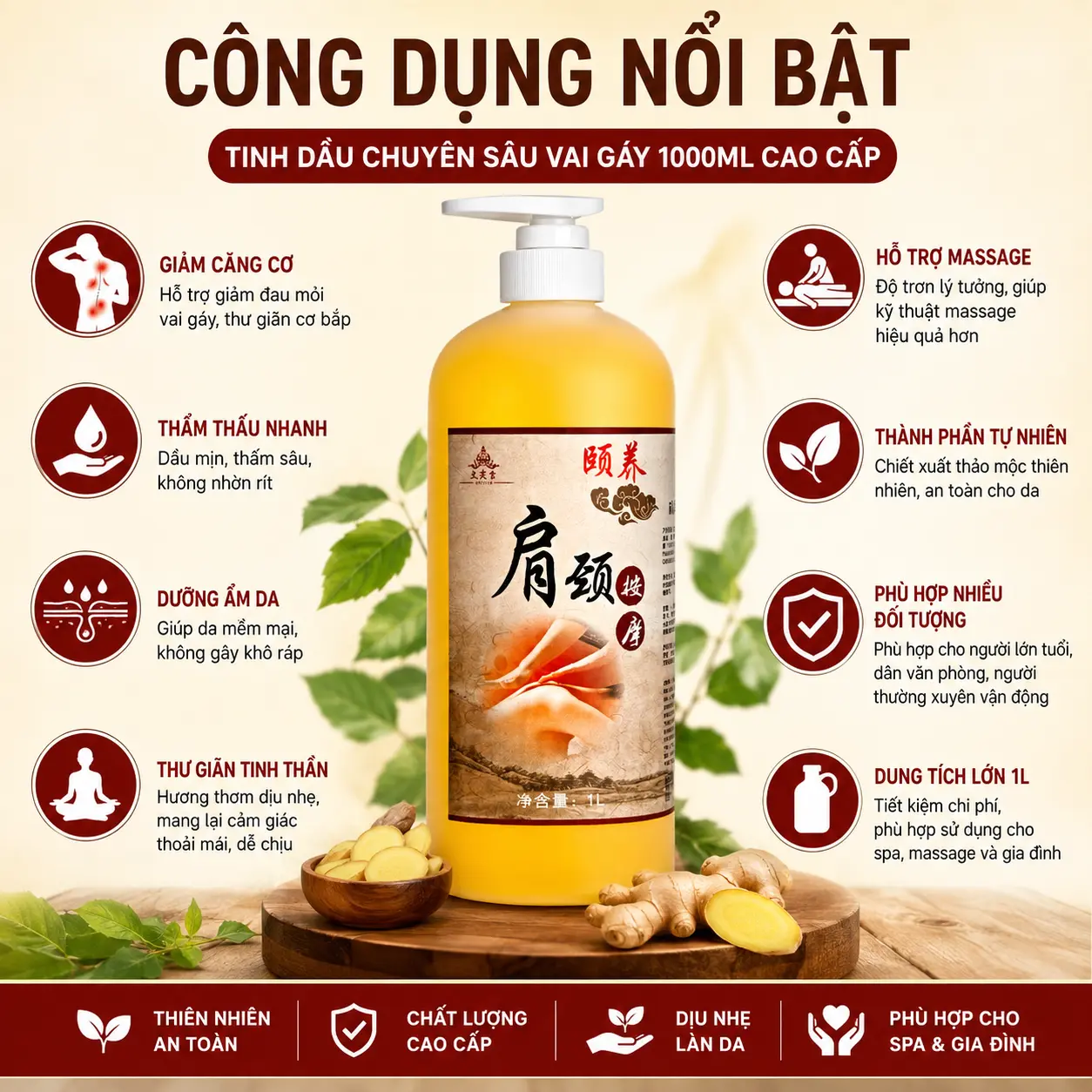 a4 Tinh Dầu Chuyên Sâu Vai Gáy 1000ml Cao Cấp