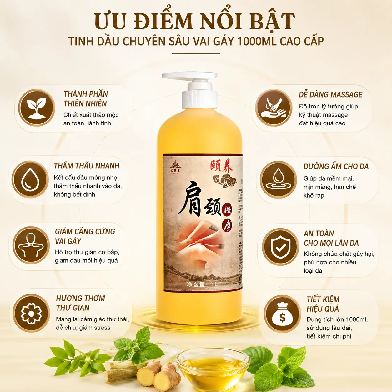 a5 Tinh Dầu Chuyên Sâu Vai Gáy 1000ml Cao Cấp