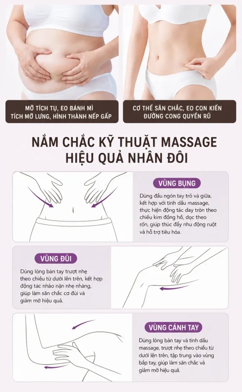 Tinh Dầu Massage Giảm Béo Cao Cấp 1000ml – Hỗ Trợ Làm Săn Chắc Eo, Thon Gọn Chân Tay, Massage Toàn Thân