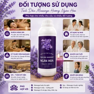 Tinh Dầu Massage Hương Ngàn Hoa Cao Cấp 1000ml – Dầu Massage Body Thư Giãn, Hương Thơm Tự Nhiên Cho Spa