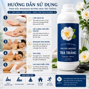 Tinh Dầu Massage Hương Hoa Trà Trắng Cao Cấp 1000ml – Dầu Massage Body Thư Giãn, Dưỡng Ẩm Da Cho Spa