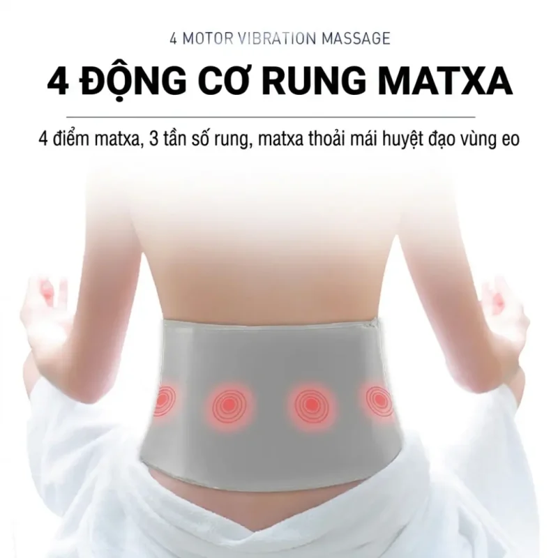 Đai Nóng Rung Giảm Béo Bụng Thon Gọn 3 Cấp Độ – Massage Nhiệt Hồng Ngoại 360° | Bảo Hành 12 Tháng