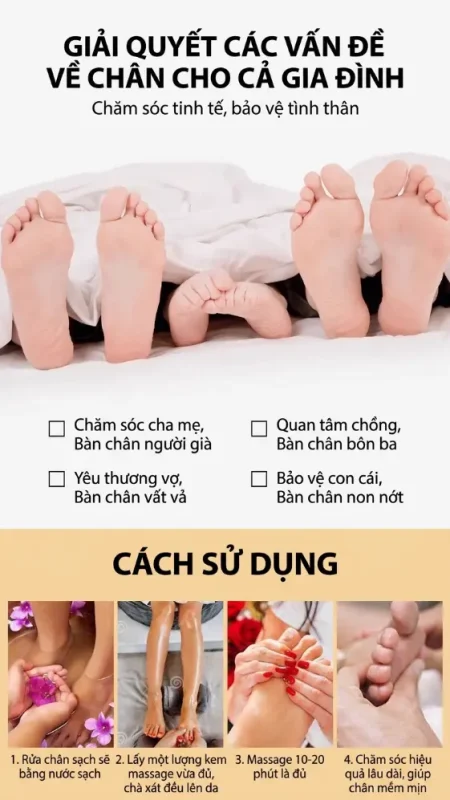 Kem Massage Chân Cao Cấp – Kem Dưỡng Massage Chân Chuyên Dụng Hỗ Trợ Chăm Sóc Bàn Chân & Đầu Gối