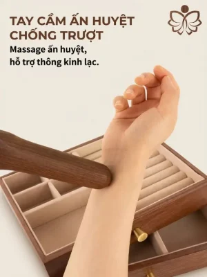 Gậy Massage Gỗ Đàn Hương 3 Hàng 31 Bi