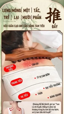 Gậy Massage Gỗ Đàn Hương 2 Hàng 20 Bi