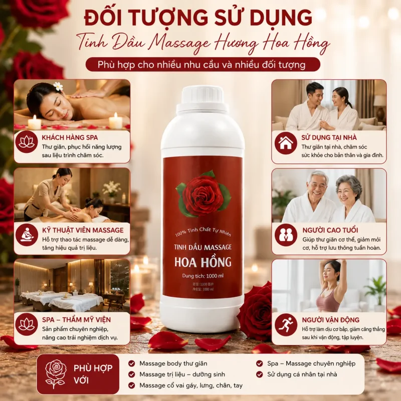 Tinh Dầu Massage Hương Hoa Hồng Cao Cấp