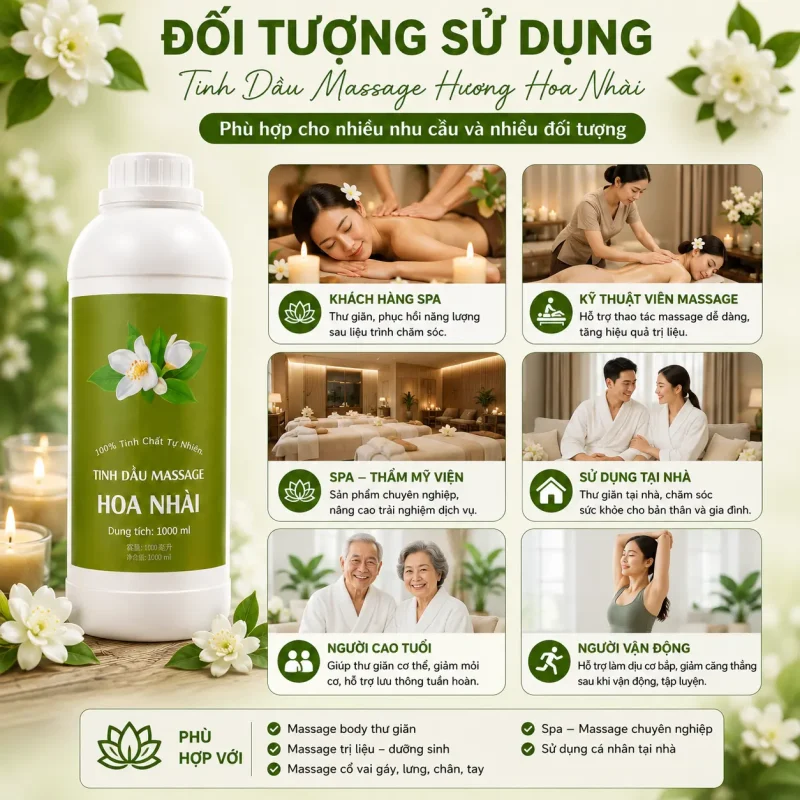 Tinh Dầu Massage Hương Hoa Nhài Cao Cấp 1000ml