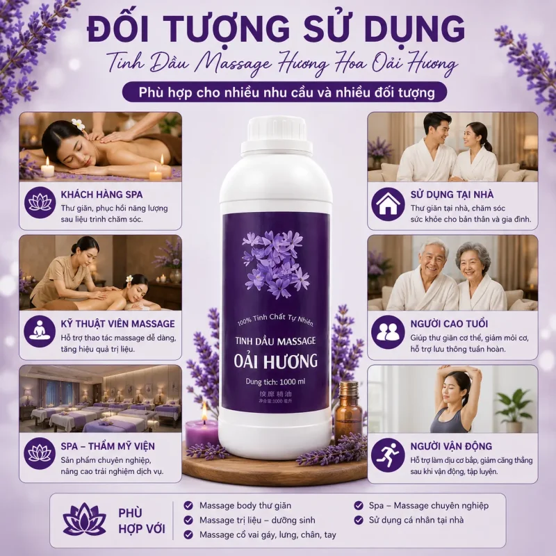Tinh Dầu Massage Hương Hoa Oải Hương Cao Cấp