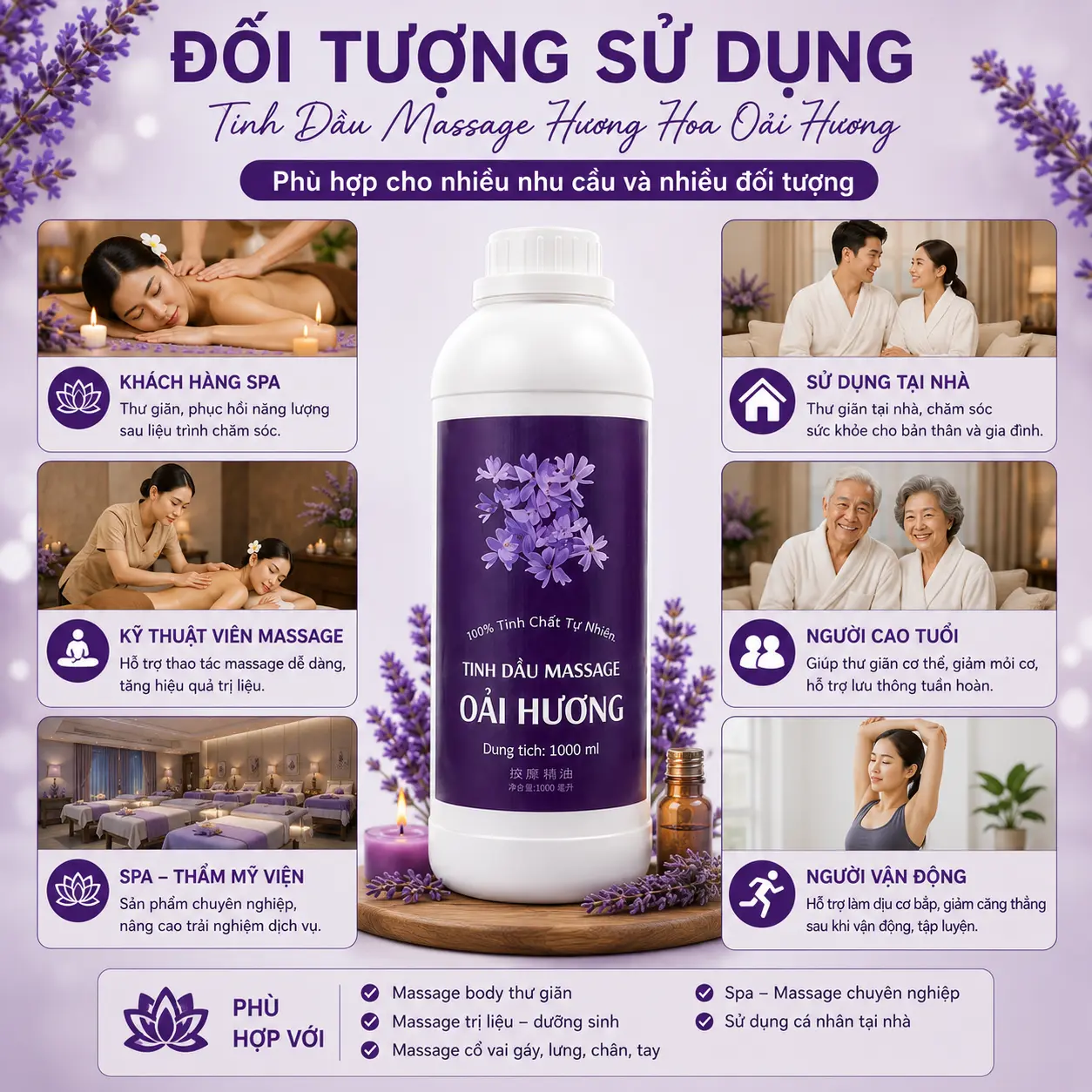 a7 Tinh Dầu Massage Hương Hoa Oải Hương Cao Cấp